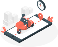 Delivery illustration — rider on scooter